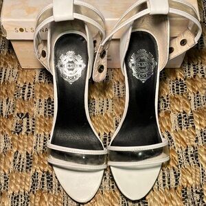 Sol Sana White and Silver Heels